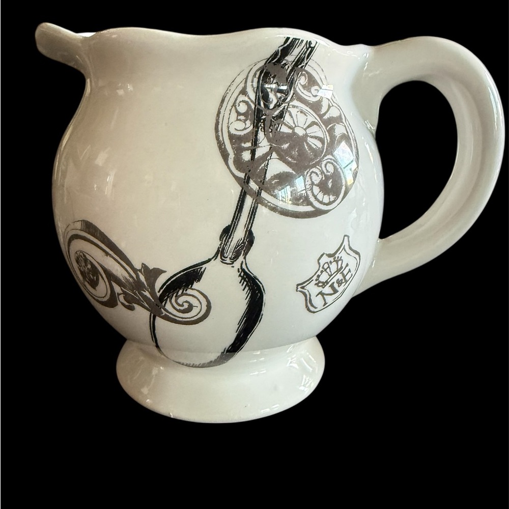 Ceramic Creamer Pitcher w/Art Deco Design from Witch’s Estate Sale